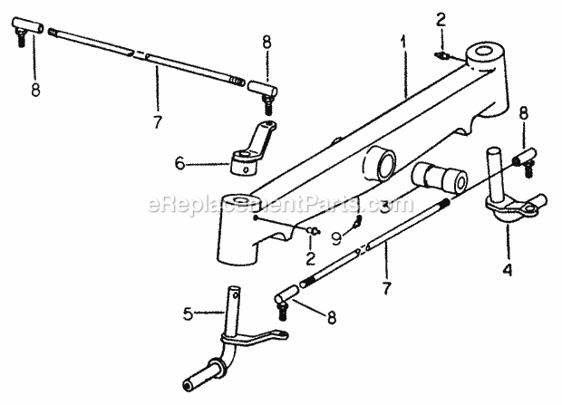 Front Axle & Connections Diagram and Parts List for 282 133-282-399, 132-282-100, 134-282-100, 133-28 Cub Cadet Lawn Mower